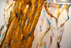 Close up detail of Ebb & Flow Felt Hangings