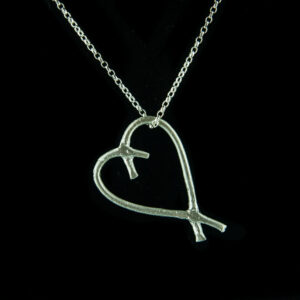 Contemporary silver heart pendant