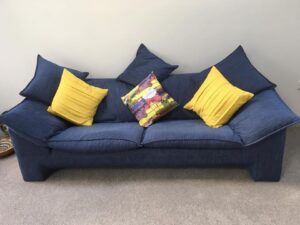 Spode Cushion on sofa