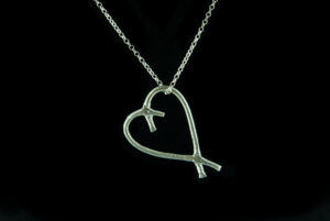Contemporary silver heart pendant